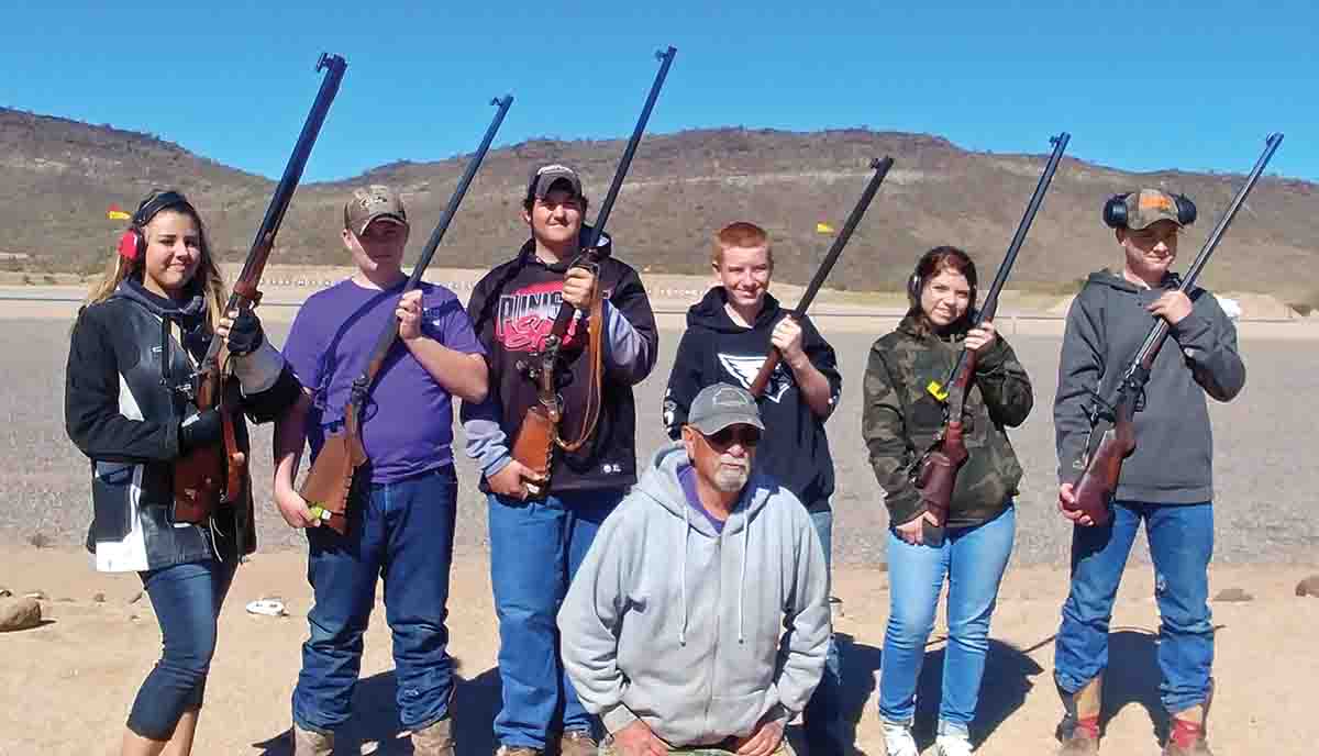 Wickenburg High School Junior Rifle Team and coach Rex Powers.